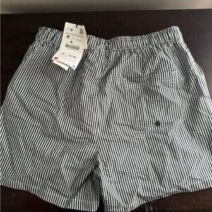Men’s Zara Blue and White Swim Trunks - Medium, New With Tag